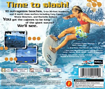 Championship Surfer (US) box cover back